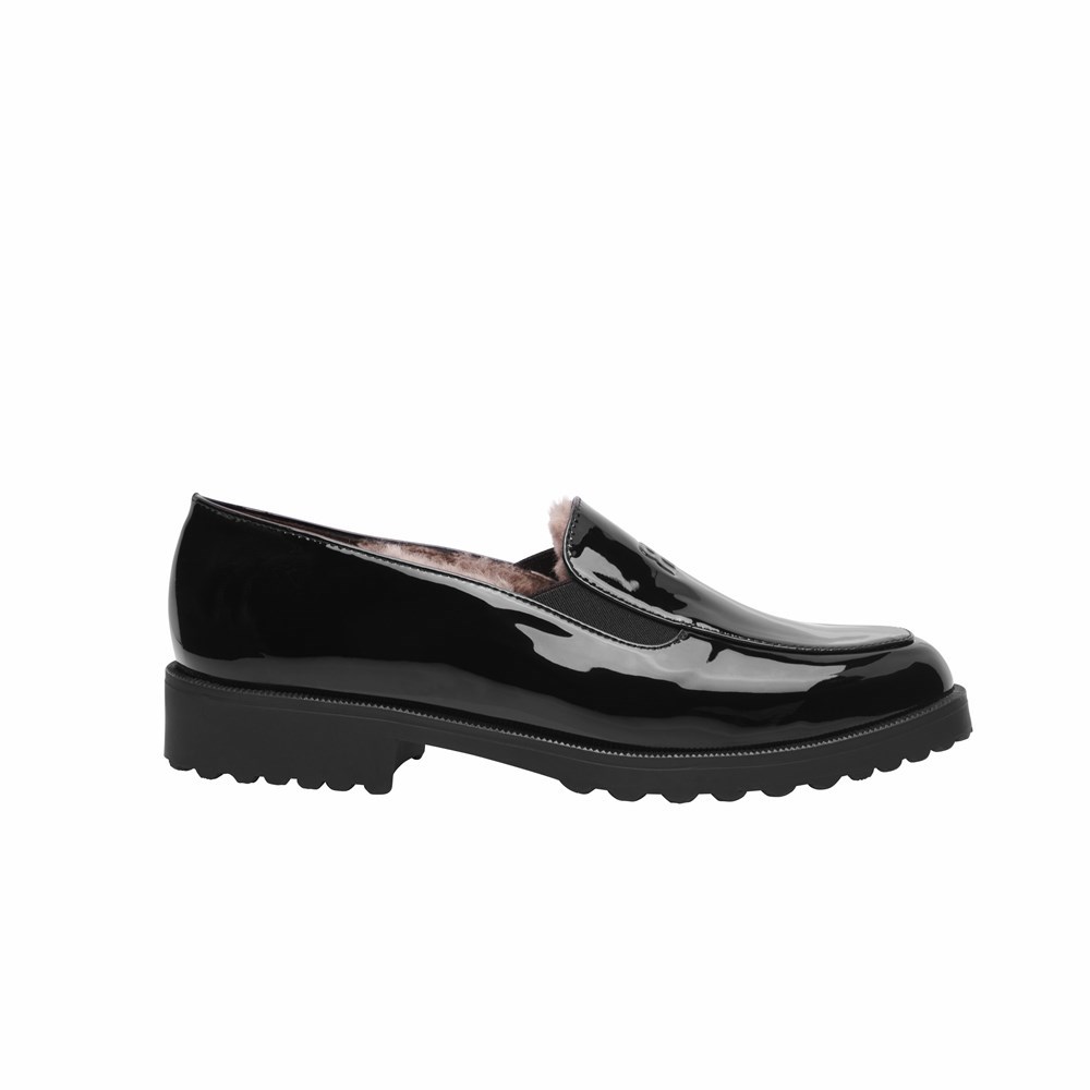 Noir Femme Chaussures Plates Brunate Doublée Loafer | KBB-37389609