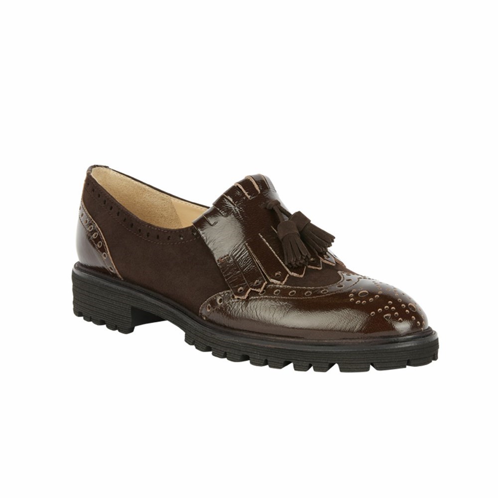 Marron Femme Chaussures Plates Brunate Golf Style Chaussons | DFP-68840763