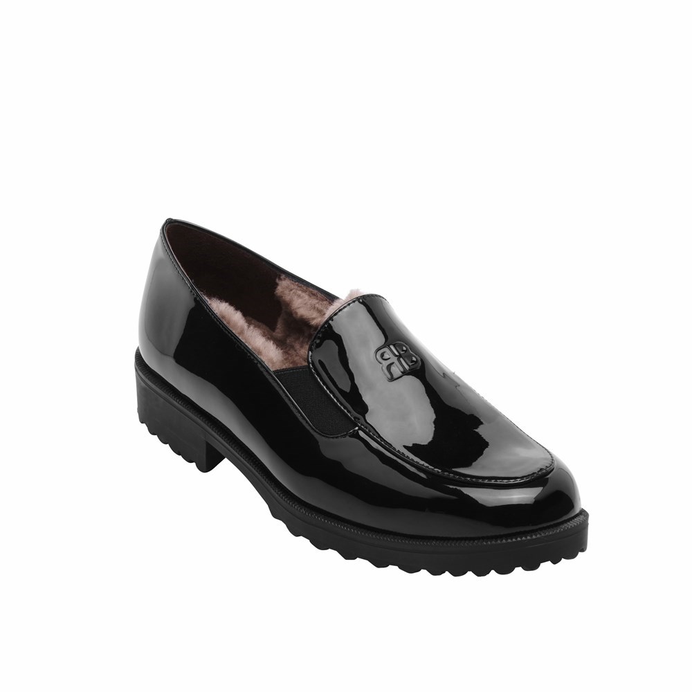 Noir Femme Chaussures Plates Brunate Doublée Loafer | KBB-37389609