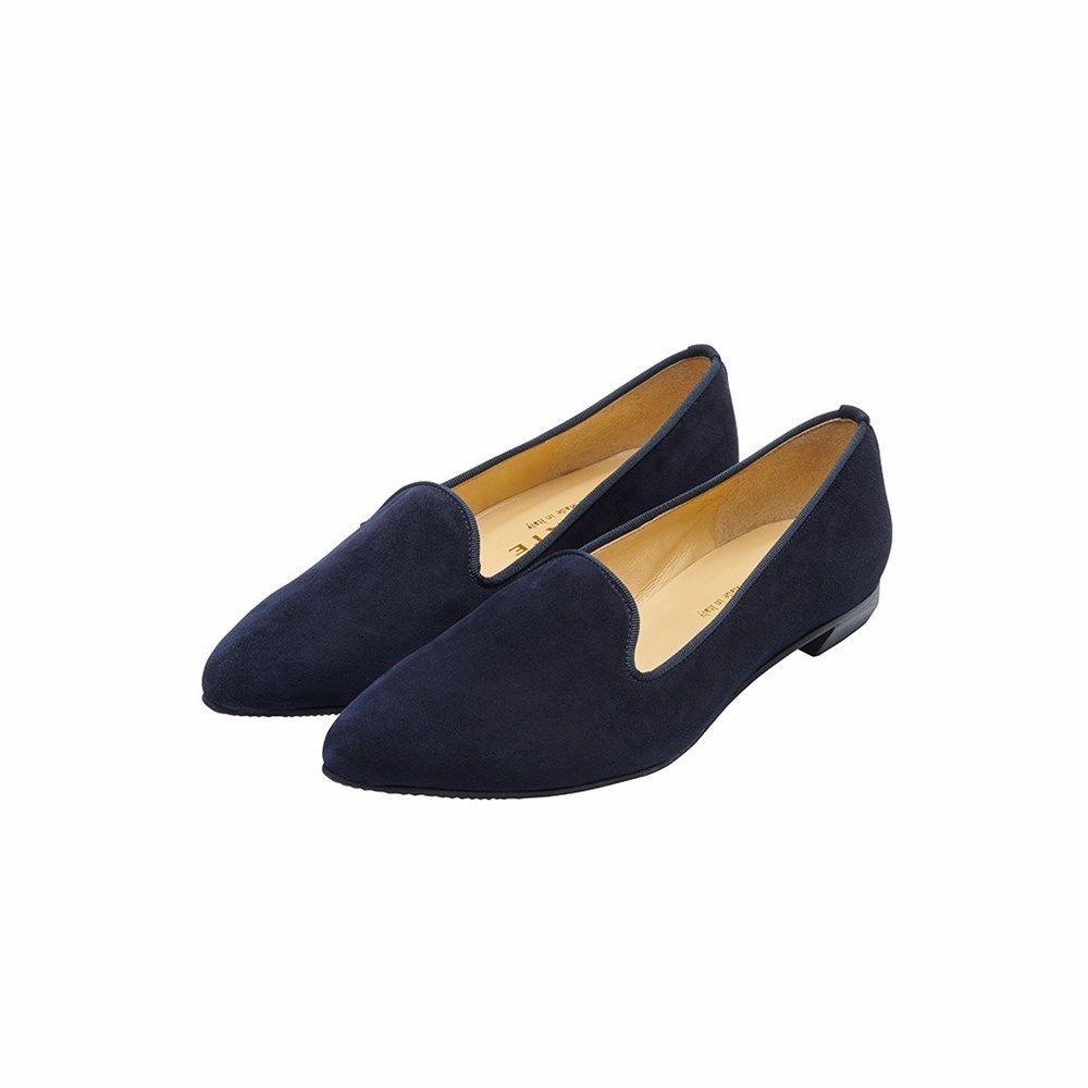 Bleu Femme Chaussures Plates Brunate Pointy Chaussons Style Plates | FHN-49467009