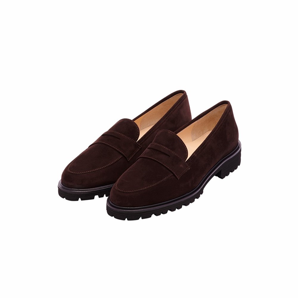 Marron Femme Chaussures Plates Brunate Sport Extralight Loafer | OYS-02807595