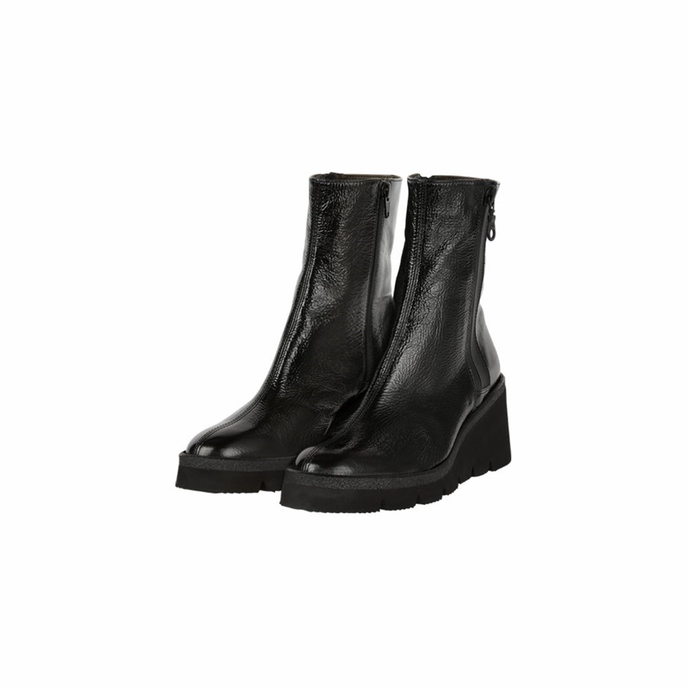 Noir Femme Escarpins Brunate Corta Boot On A Wedge With Hidden Zippé | ZYH-77442026