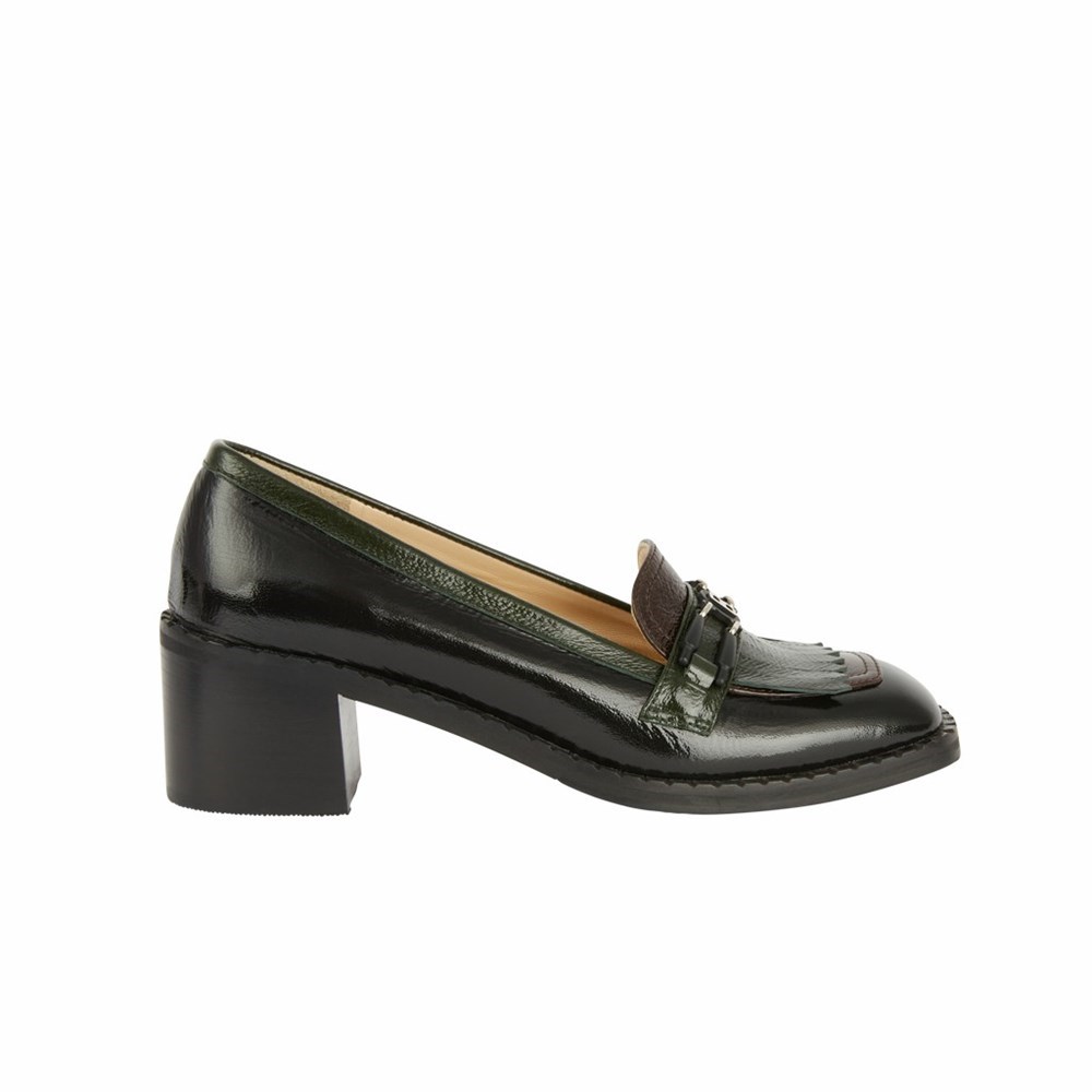 Noir Femme Escarpins Brunate Squared Loafer On A Heel | JYX-59659825