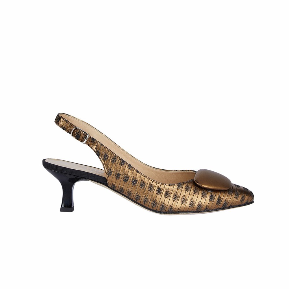 Doré Femme Escarpins Brunate Slingback With Button Accessory | IKU-61231102