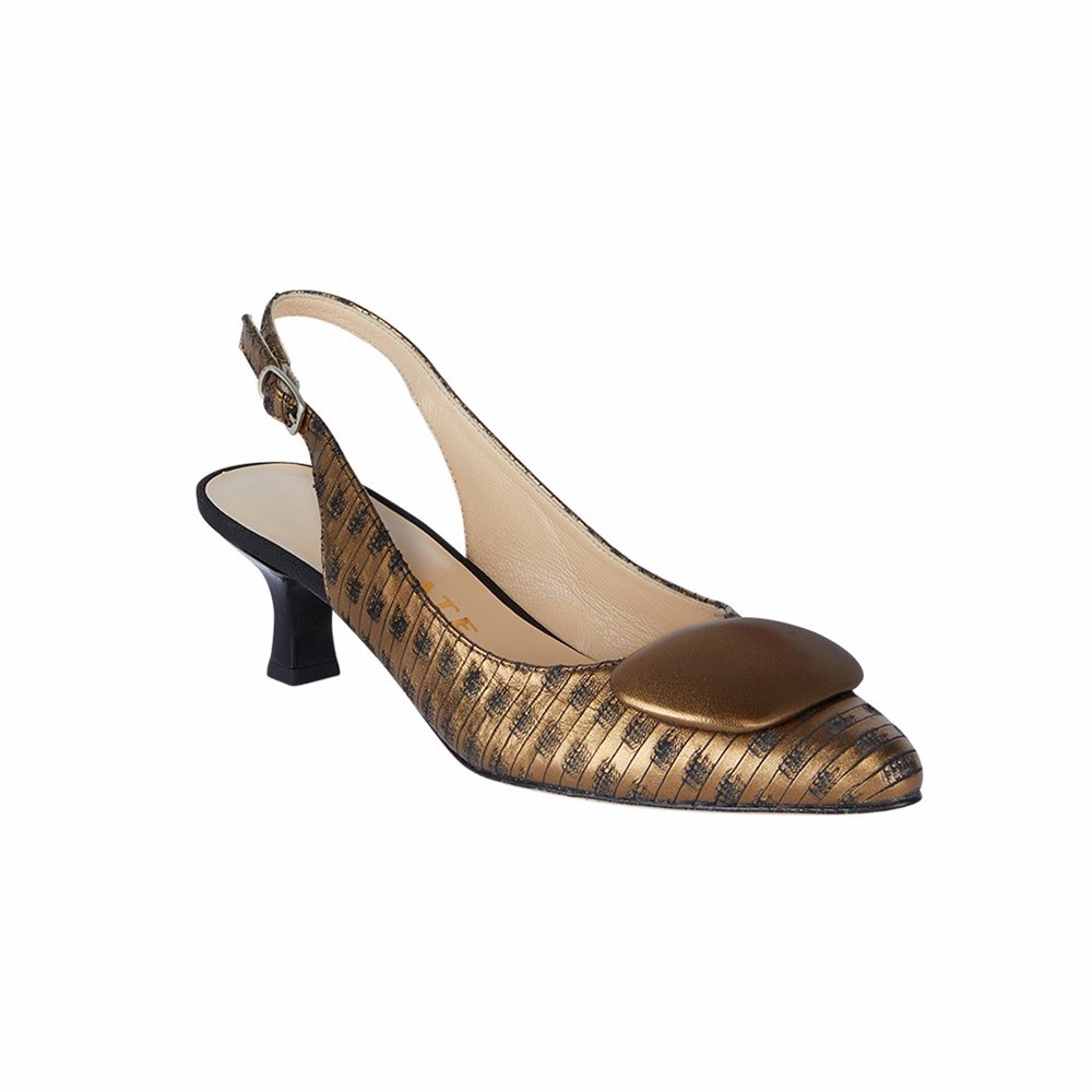 Doré Femme Escarpins Brunate Slingback With Button Accessory | IKU-61231102