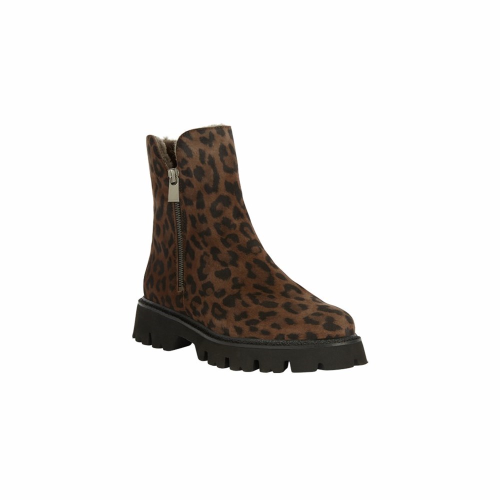 Leopard Femme Bottines Brunate Lambskin Doublée | RVS-11477280