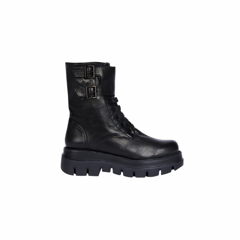 Noir Femme Bottines Brunate Lambskin Doublée Vélo Boot | SRS-31903367