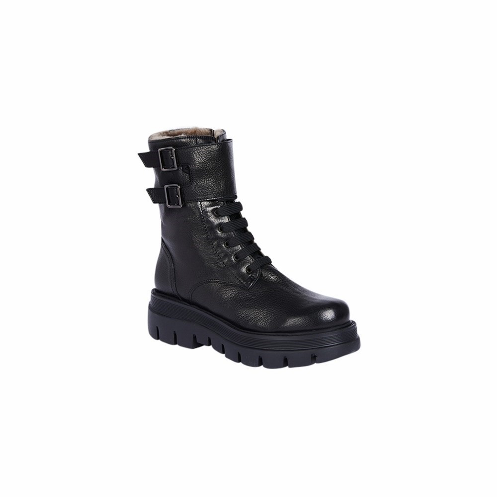 Noir Femme Bottines Brunate Lambskin Doublée Vélo Boot | SRS-31903367