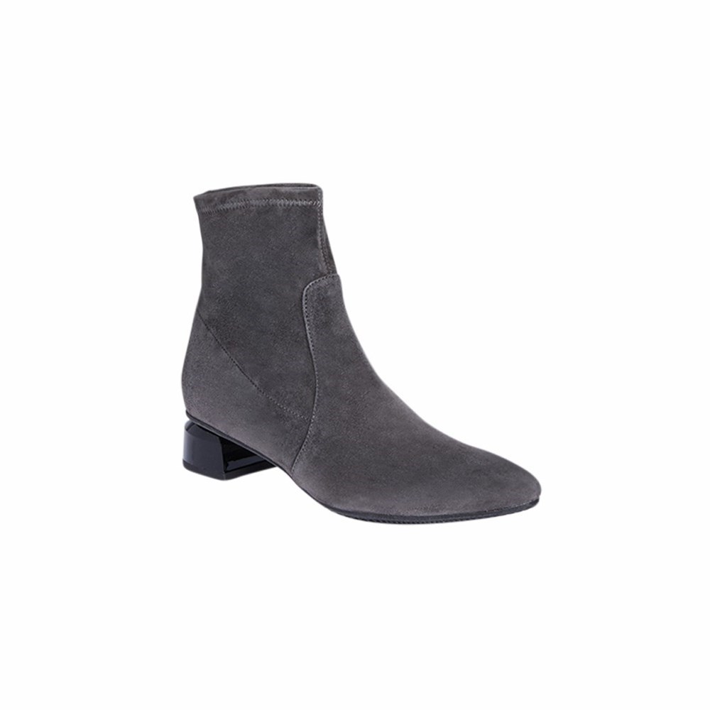 Grise Femme Bottines Brunate Pointy Stretch Bootie | NWU-94962876