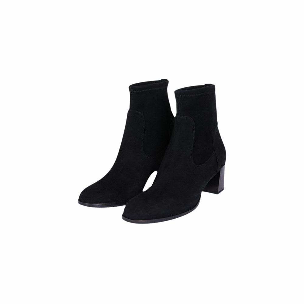 Noir Femme Bottines Brunate Round Stretch Bootie | YEV-56098826